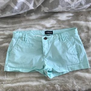 Express shorts in mint, size 4